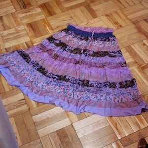 Free Flowing Multi Patterned Skirt